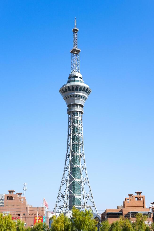 Kashgar, China-OCT, 25, 2024 - Kashagr TV tower is one of the most famoue tourist site located in Kashgar, Xinjiang, China. photo