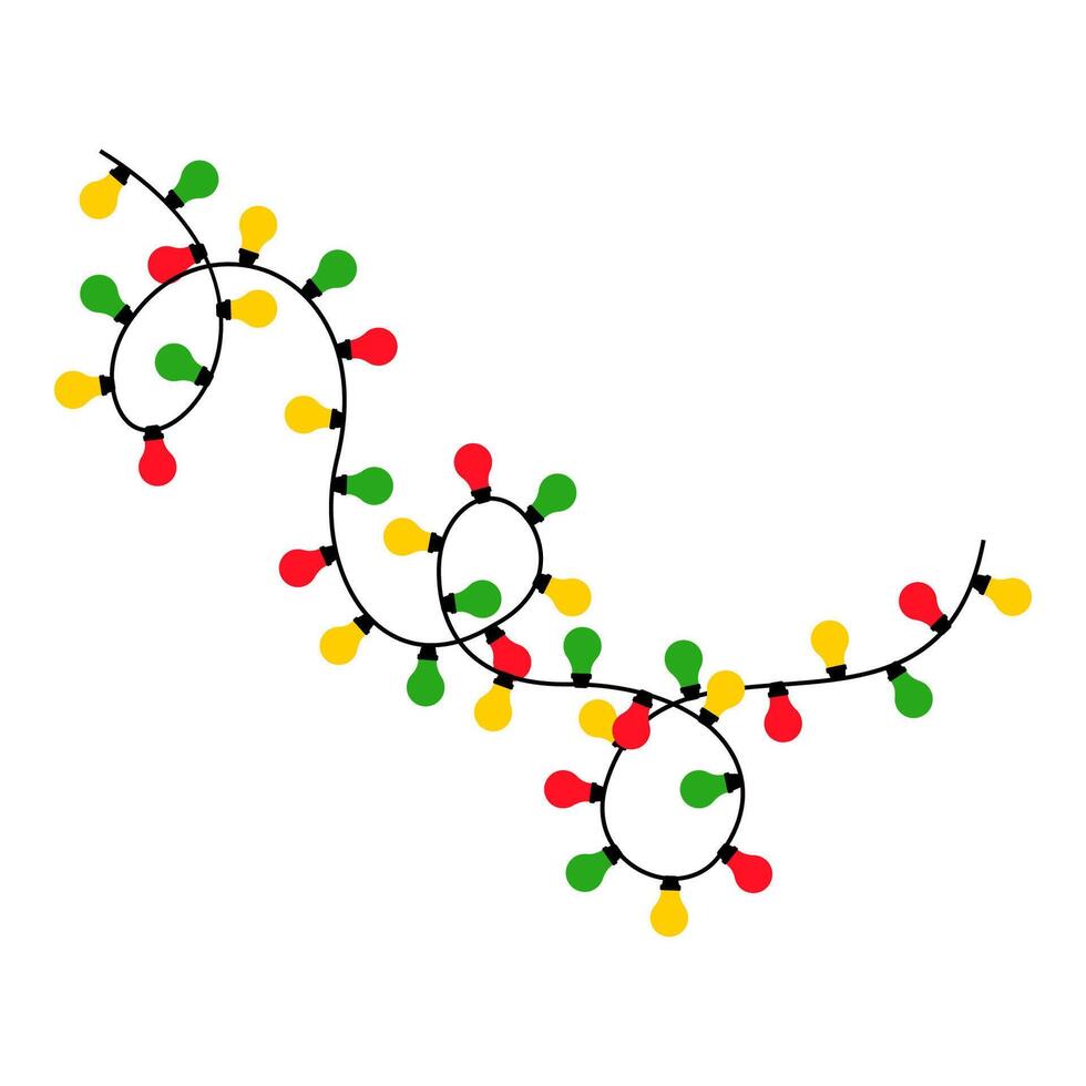 Bright and festive Christmas decorations with New Year party light illustrations vector