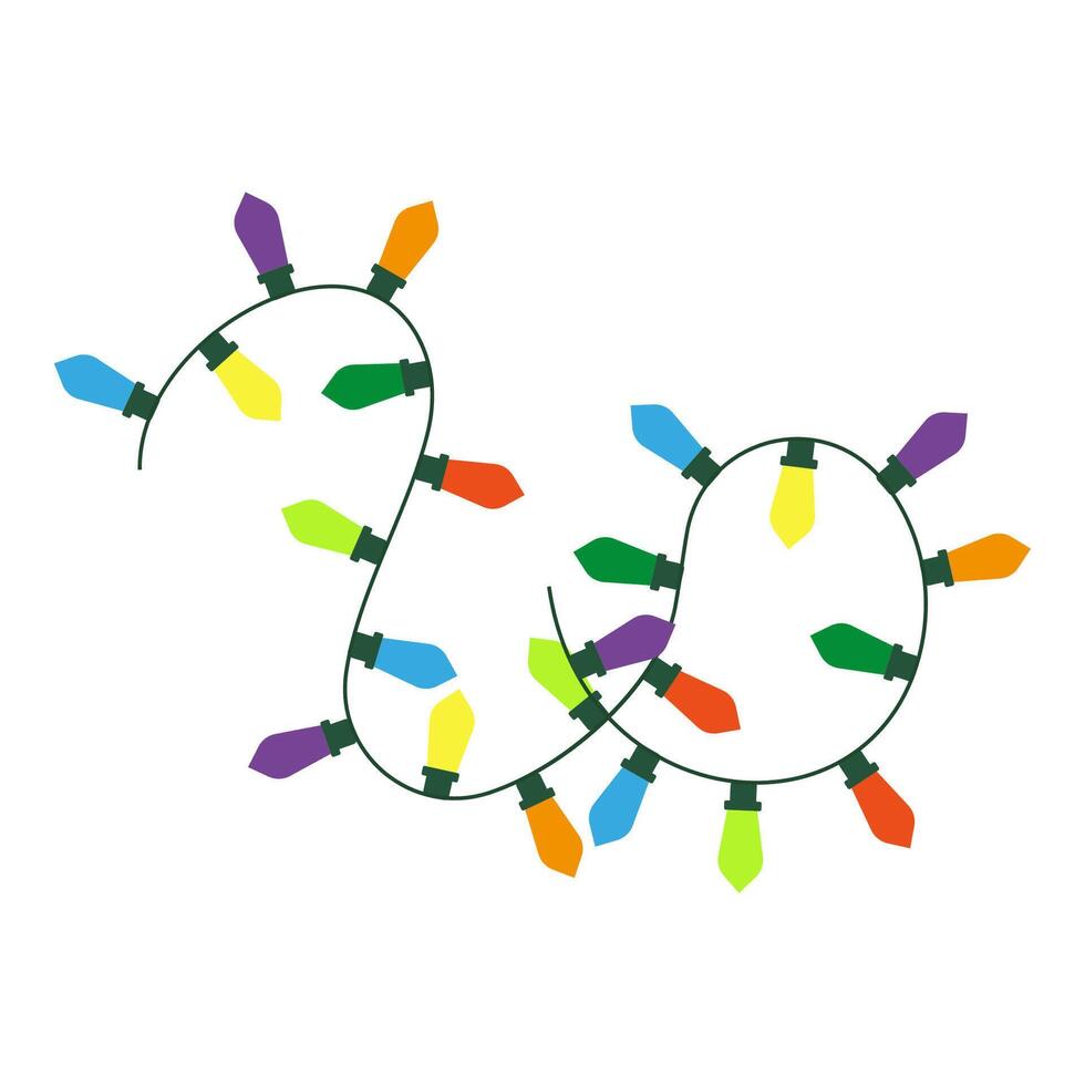 Vibrant Christmas light and decoration illustrations for festive celebrations vector