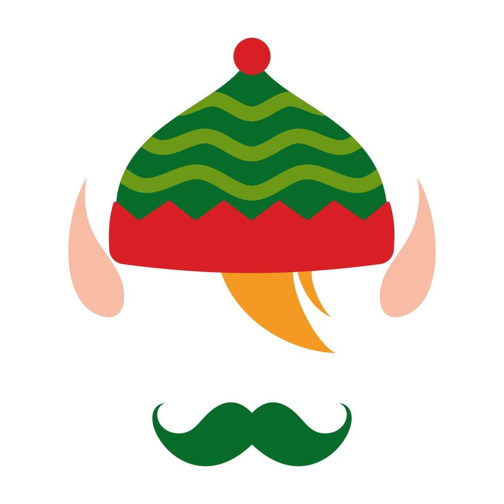 Festive party clothes and masks inspired by Christmas elves and snowmen vector
