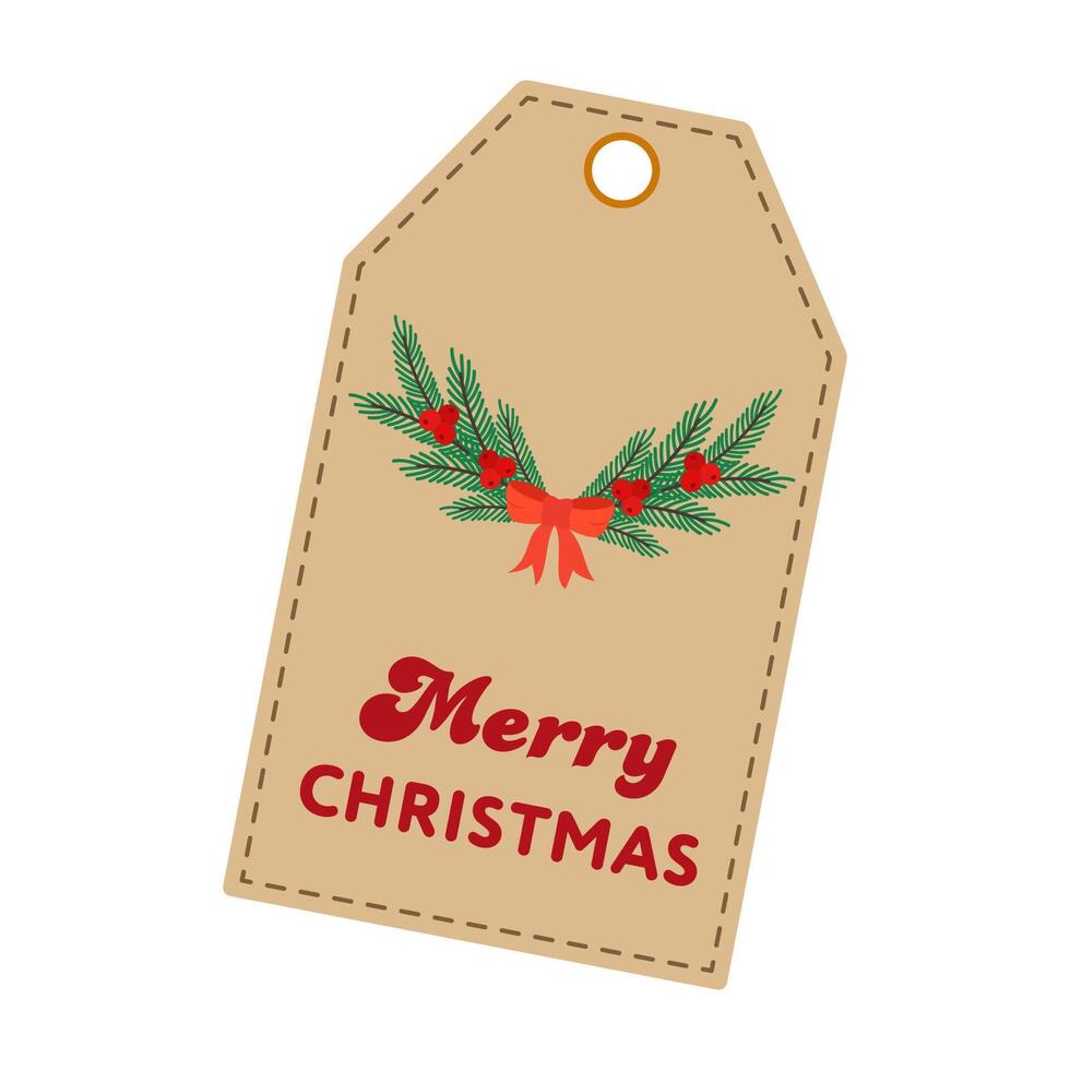 Festive gift tags with Christmas and New Year themed illustrations vector