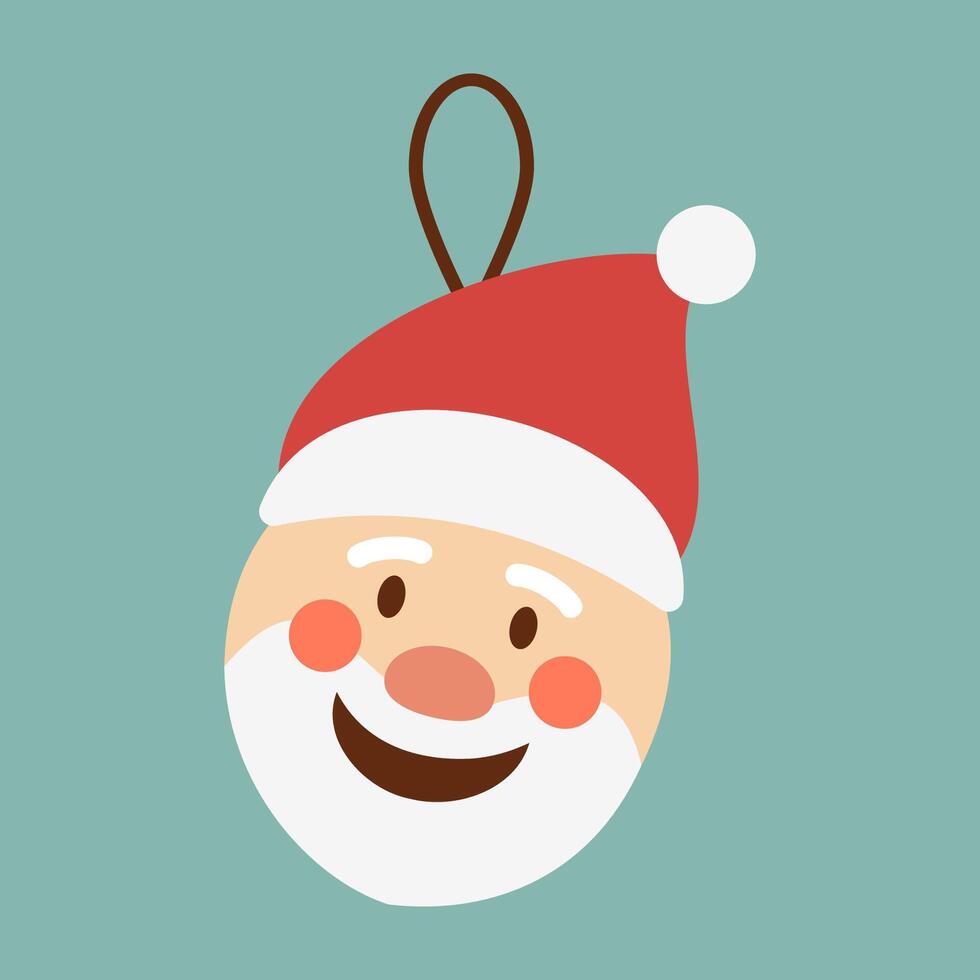 Minimalistic Santa faces designed in a Christmas-themed flat style vector