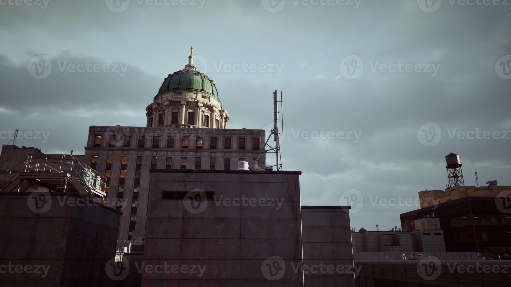 A tall building with a dome on top of it photo