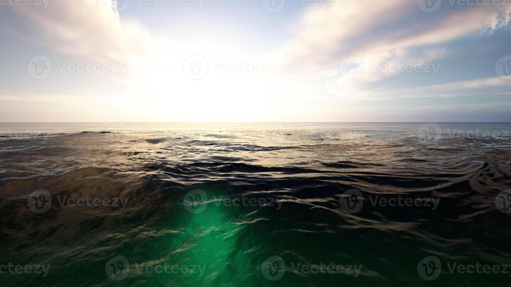 Bright Sun Shining Over Ocean photo