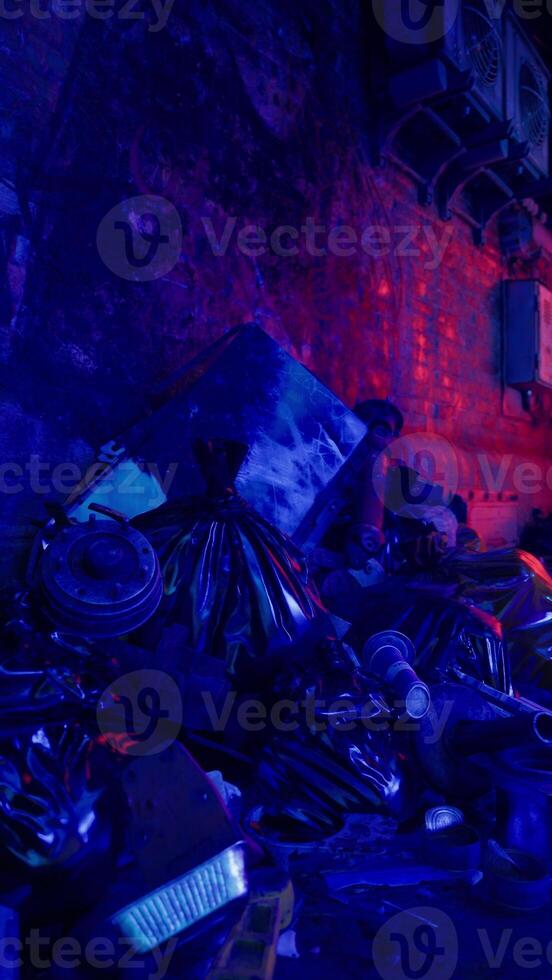 Pile of Trash in Middle of Street photo