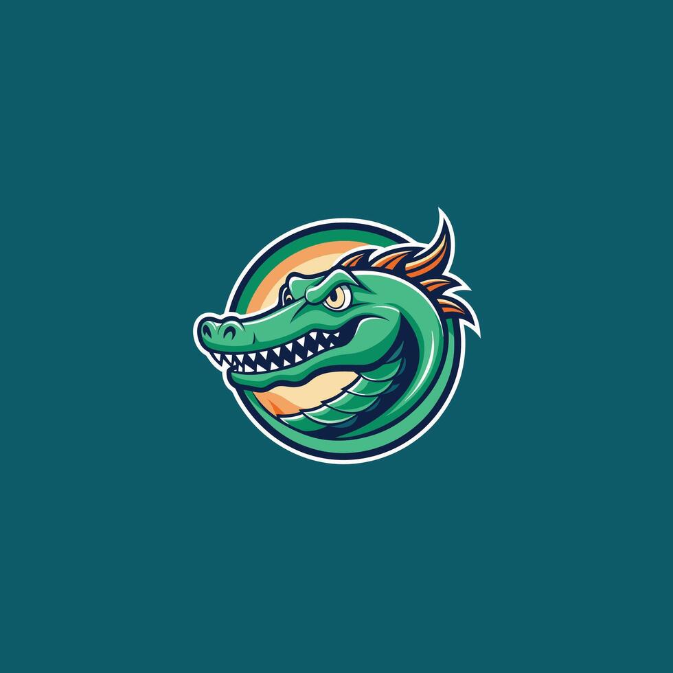 alligator head logo mascot vector