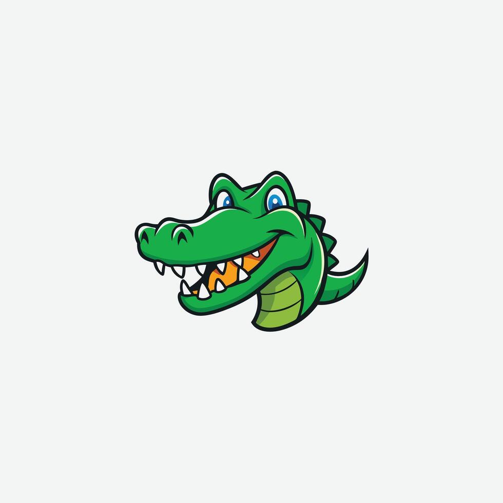 Cartoon crocodile head mascot vector