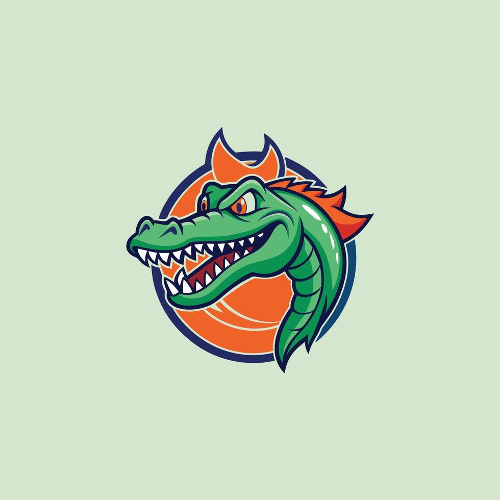 cartoon alligator head mascot vector