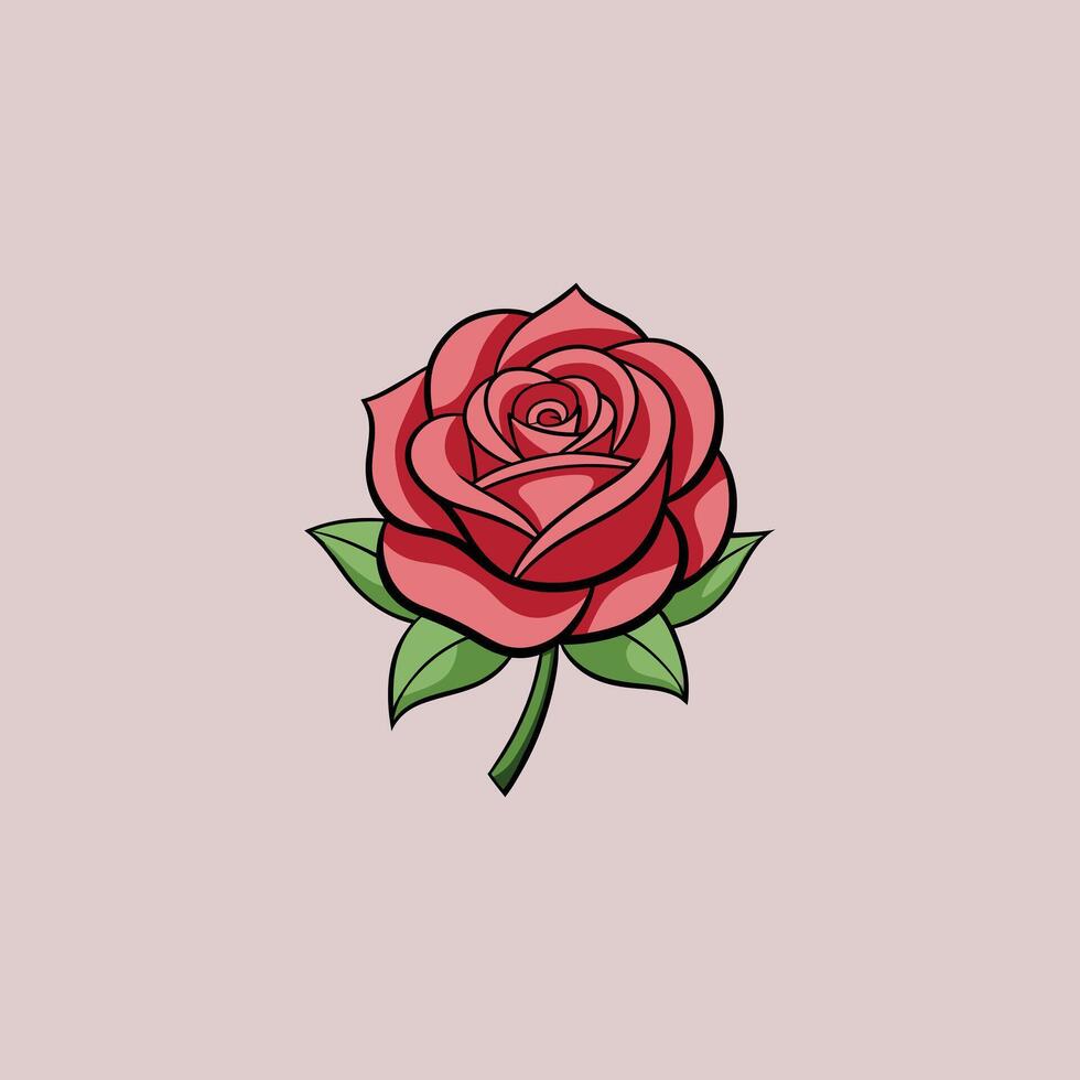 Hand drawn rose flower vector