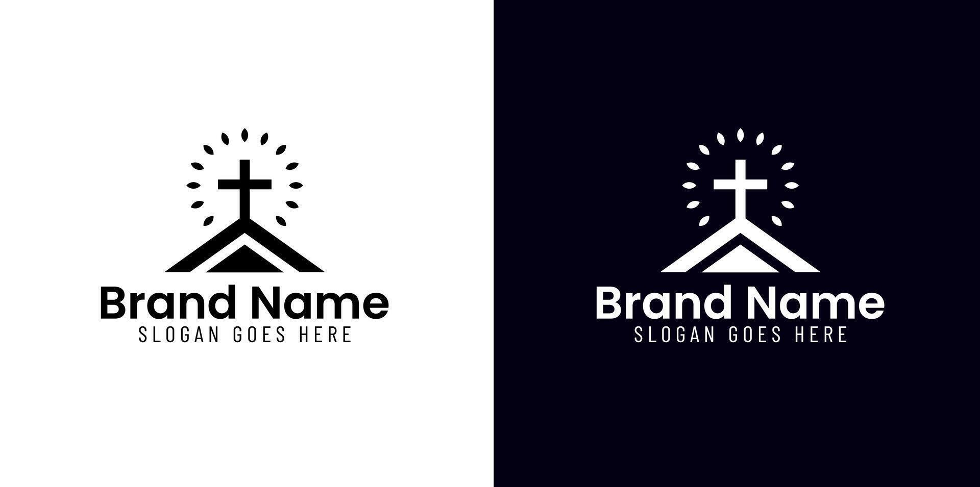 Church logo design template vector