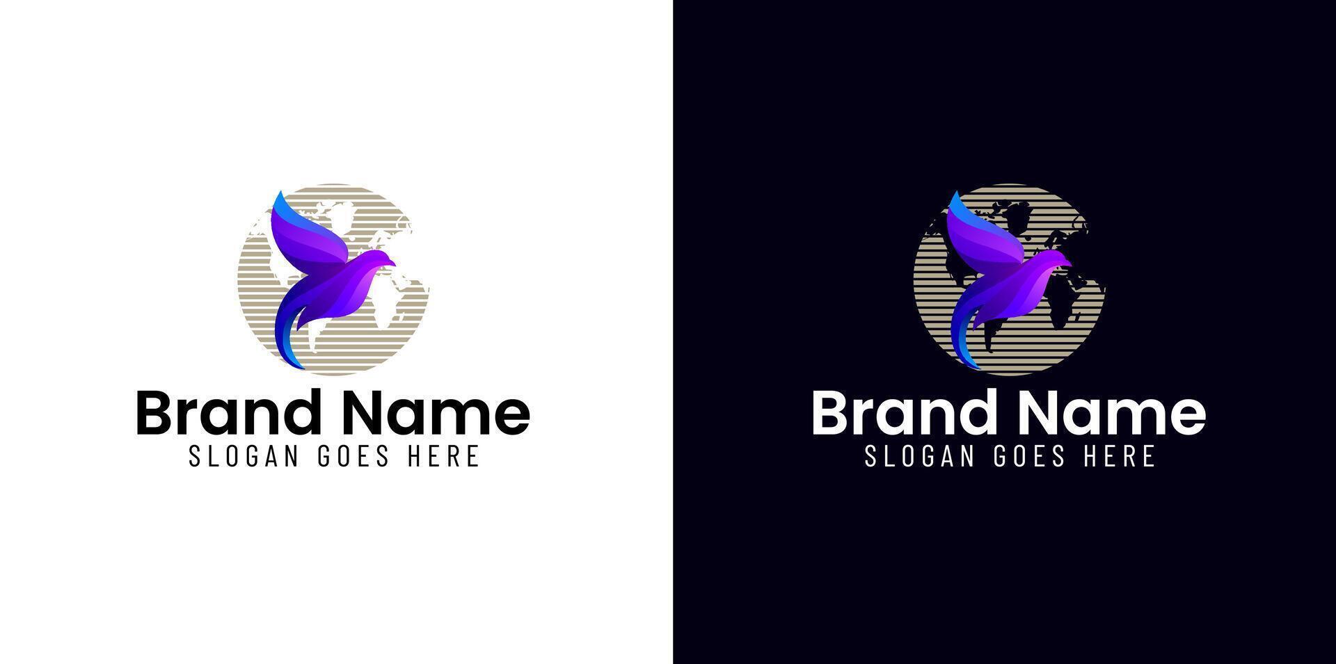 Globe and dove Logo vector