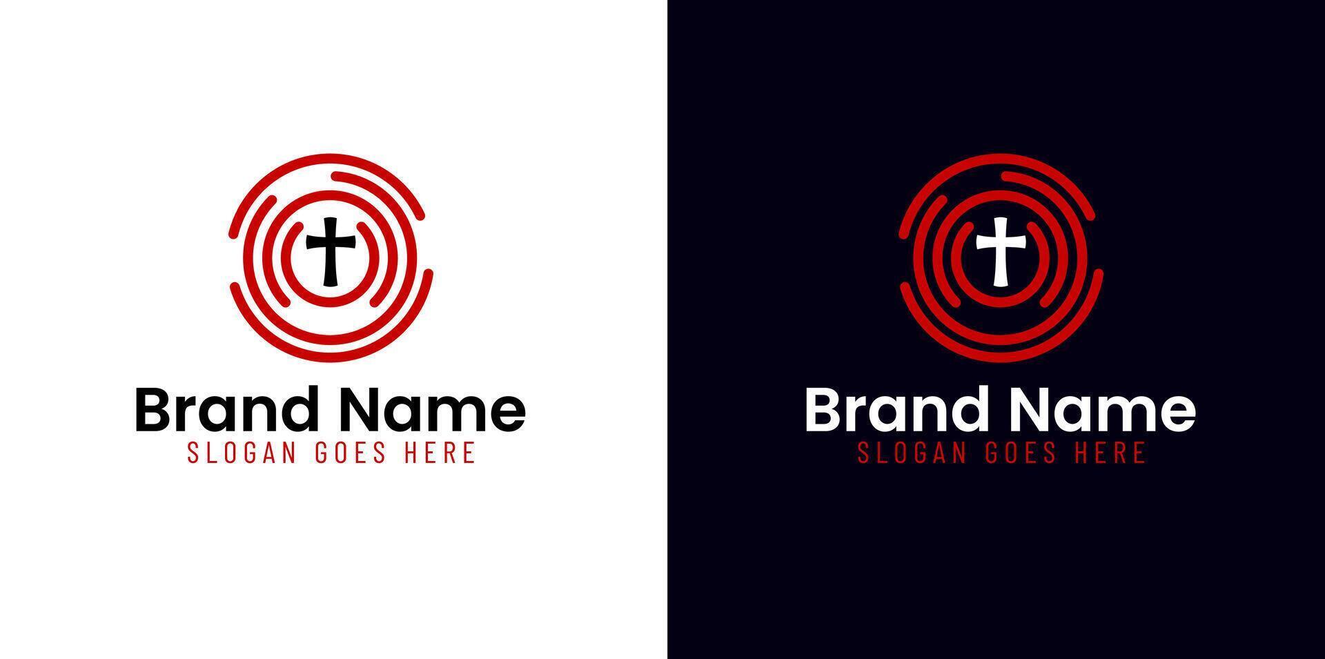 Cross and circle logo vector