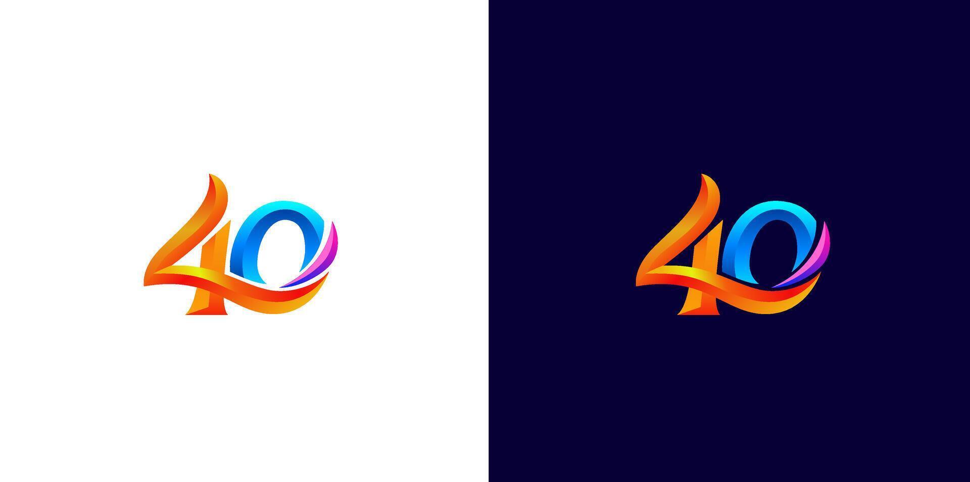 Two different logos for the number forty vector