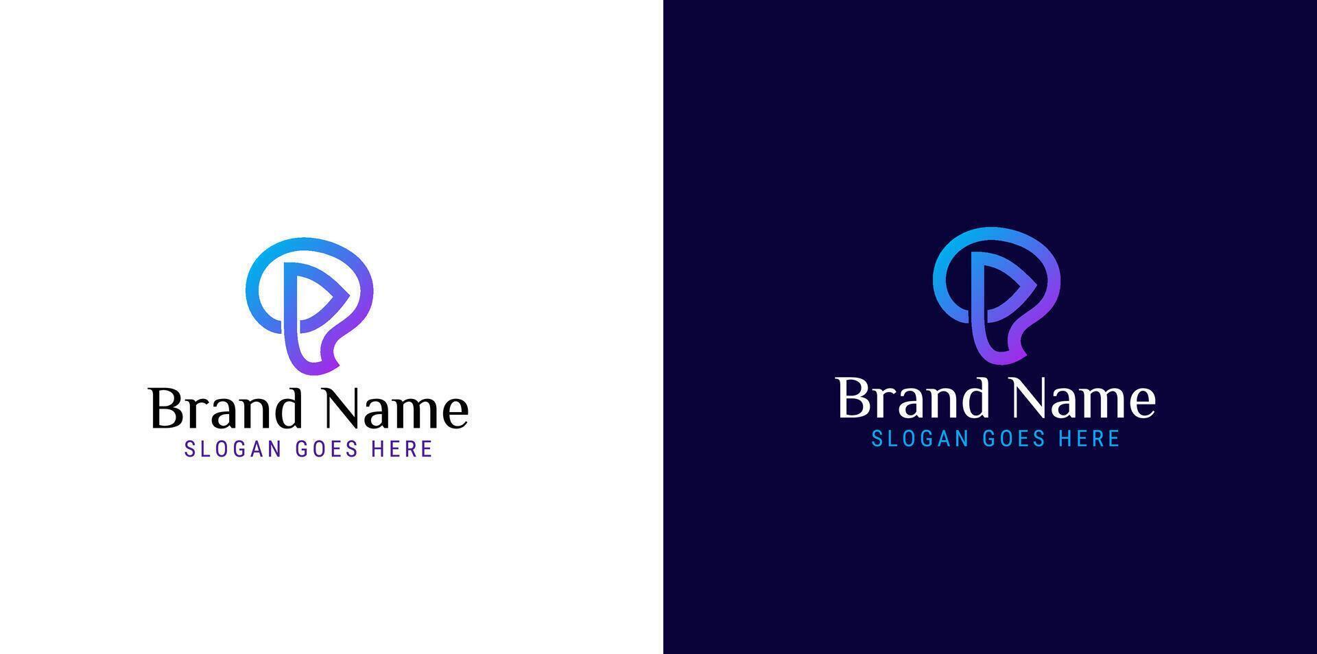 Simple P Media Logo vector