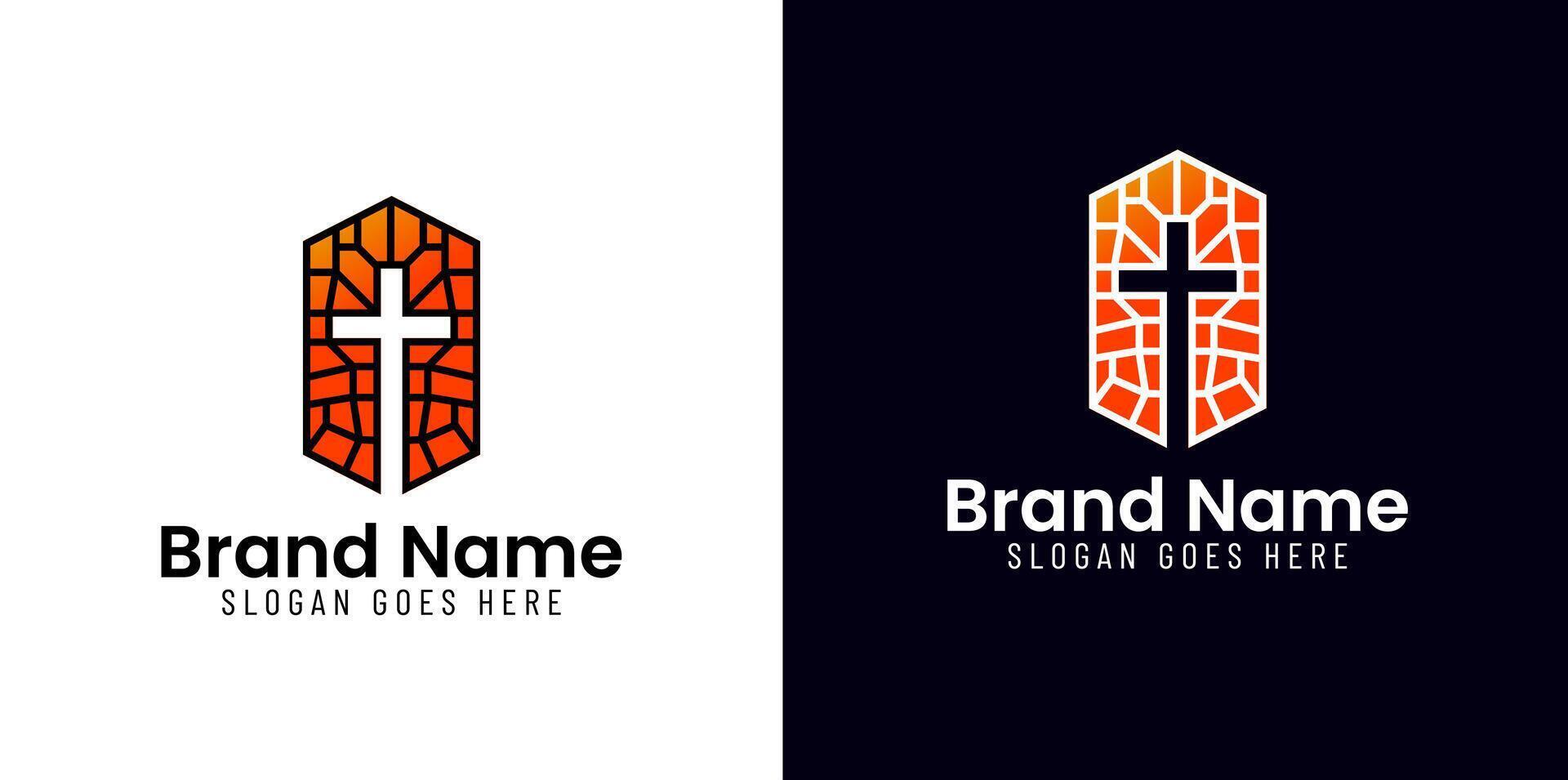 Mozaic Window and Cross Logo vector