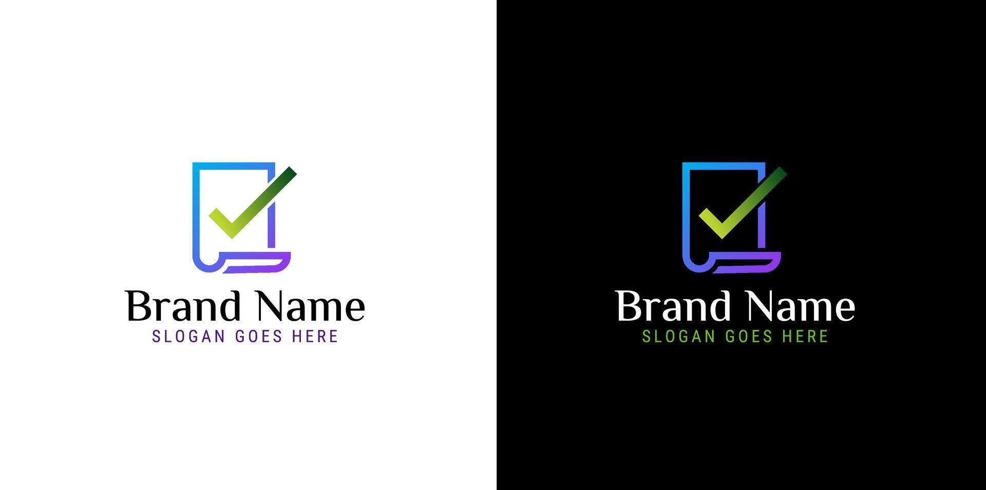 logo of a paper and checkmark vector