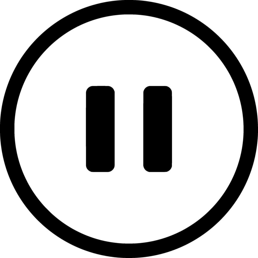 Elegant Black and White Pause Icon Logo for Websites and Graphic Design. Minimalist and Versatile, Perfect for Digital Interfaces, Mobile Apps, and Modern Projects Needing a Clean, Professional Look vector