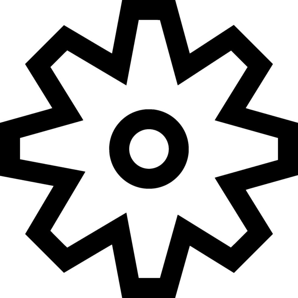 Monochrome gear icon in black and white with a clean and modern design, perfect for websites, app interfaces, and content creation requiring a simple yet professional aesthetic vector