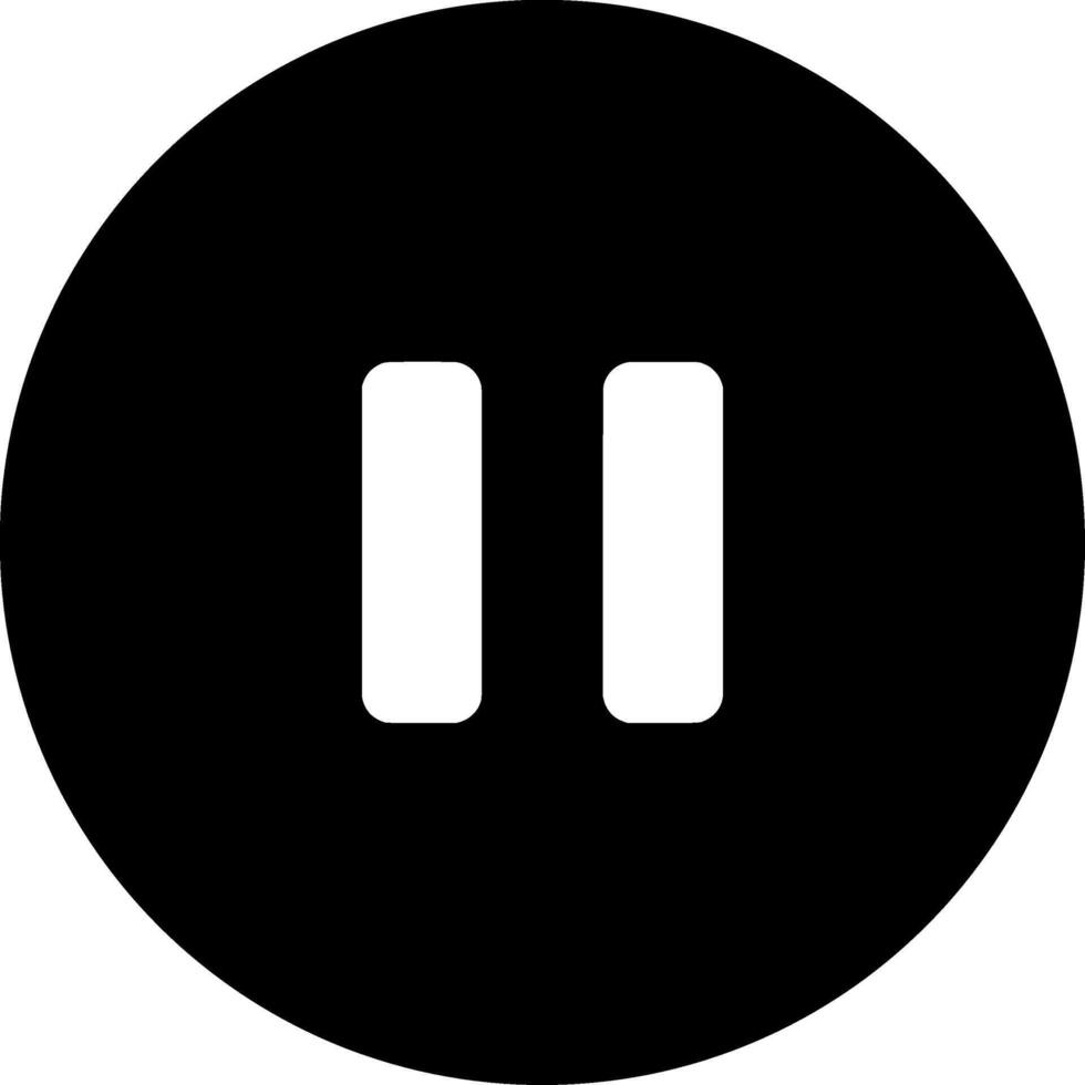 Simple Black and White Pause Icon Logo. Ideal for Website Elements, Digital Interfaces, and Adding a Clean, Modern Touch to Design Projects vector