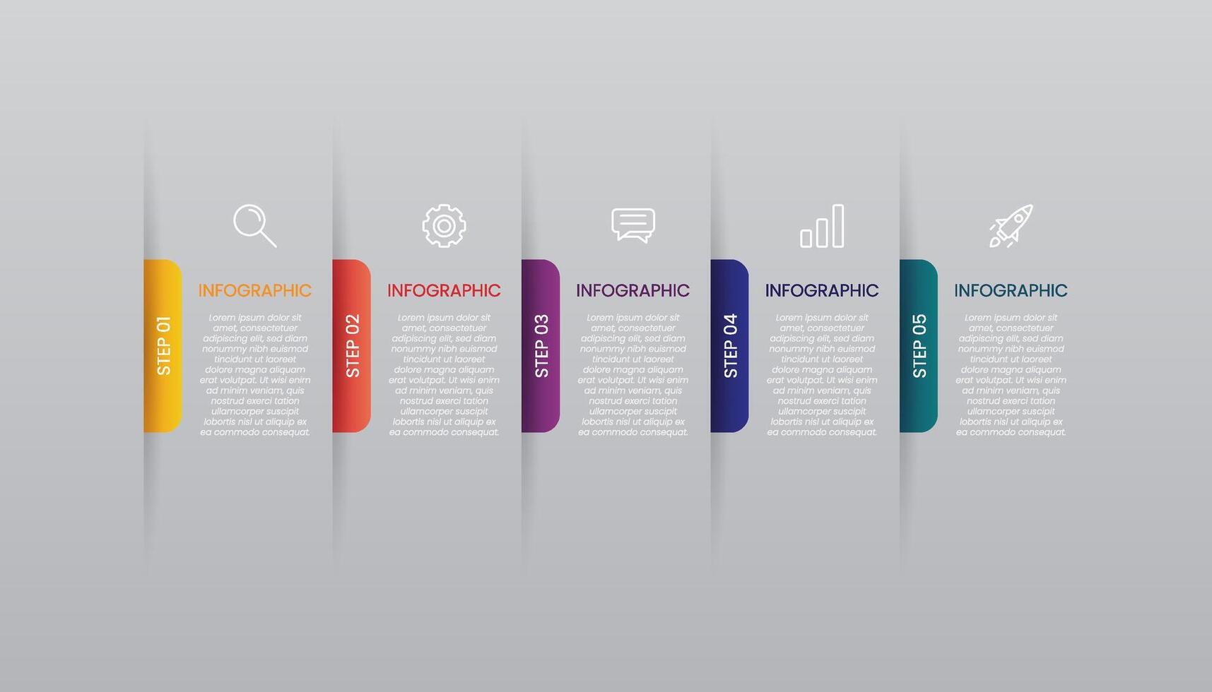 5 step infographic vector
