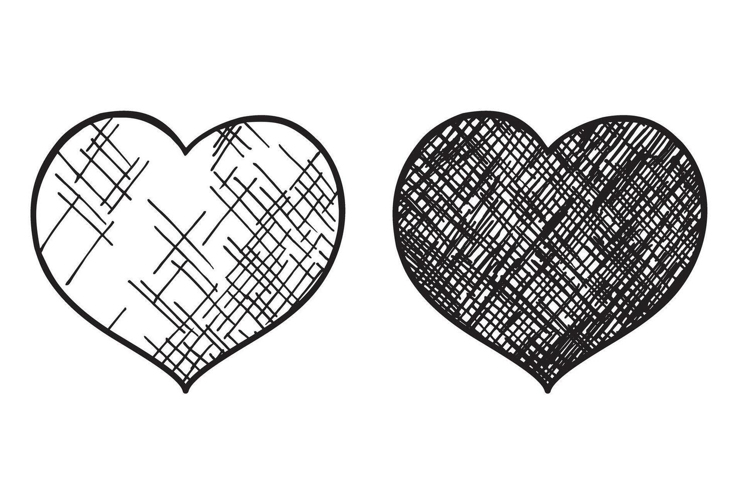 Hearts. hand drawn love concept sketch. For web, poster, info graphic. vector