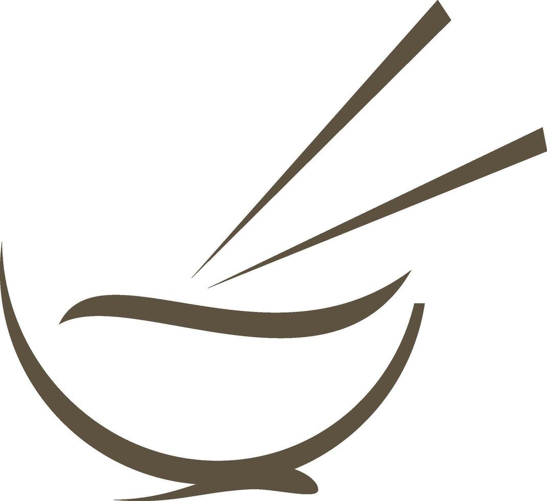 A logo for chopsticks and a bowl of rice vector