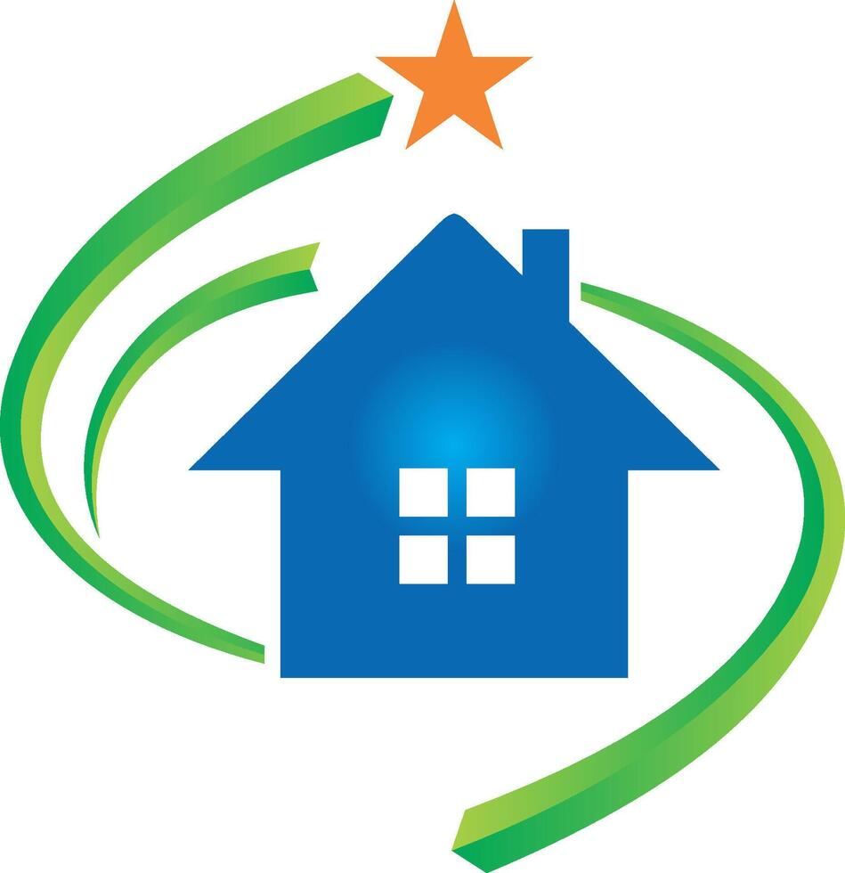 The logo for the home and stars vector