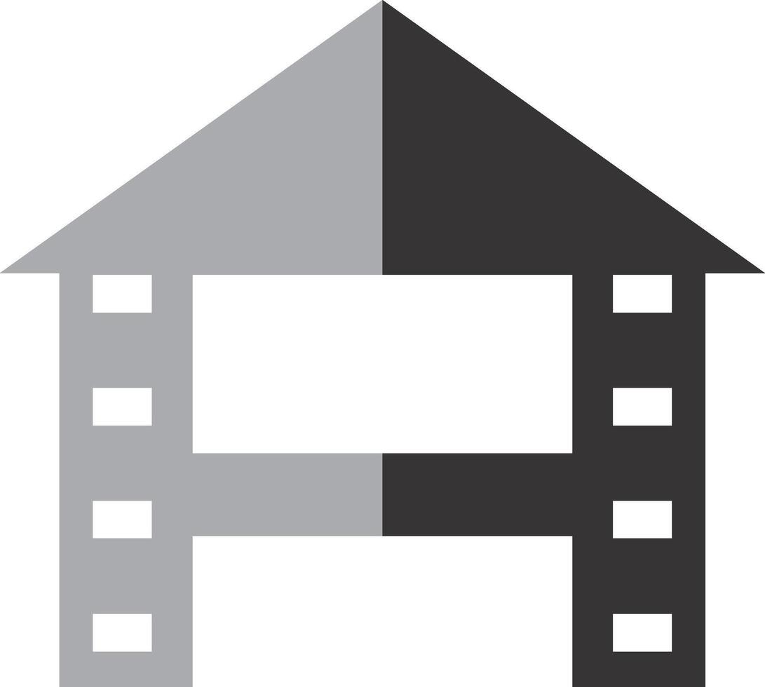 A house with a film strip on it vector