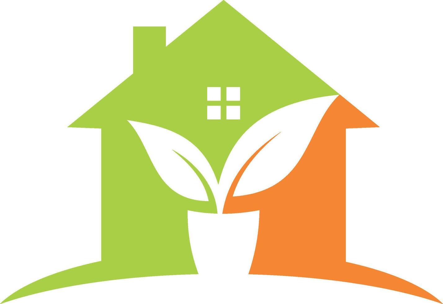 The green house logo with a plant in it vector