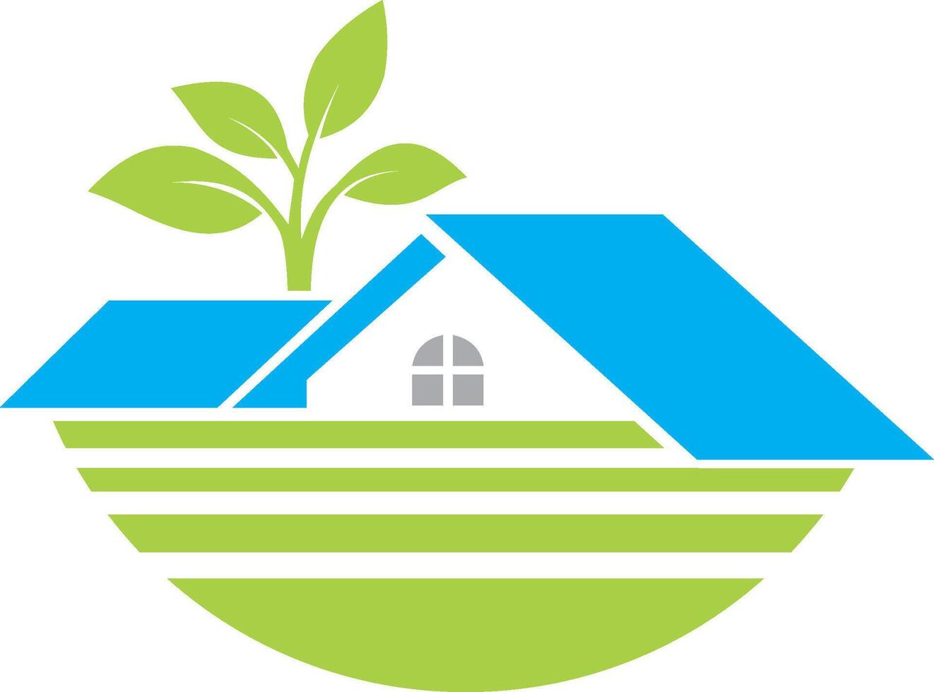 A house with a tree growing out of it vector