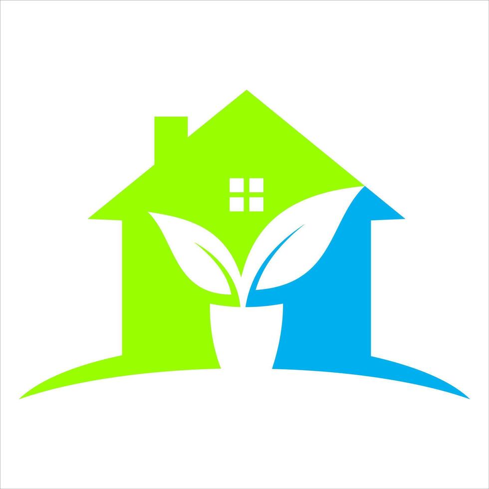 Eco house logo design vector