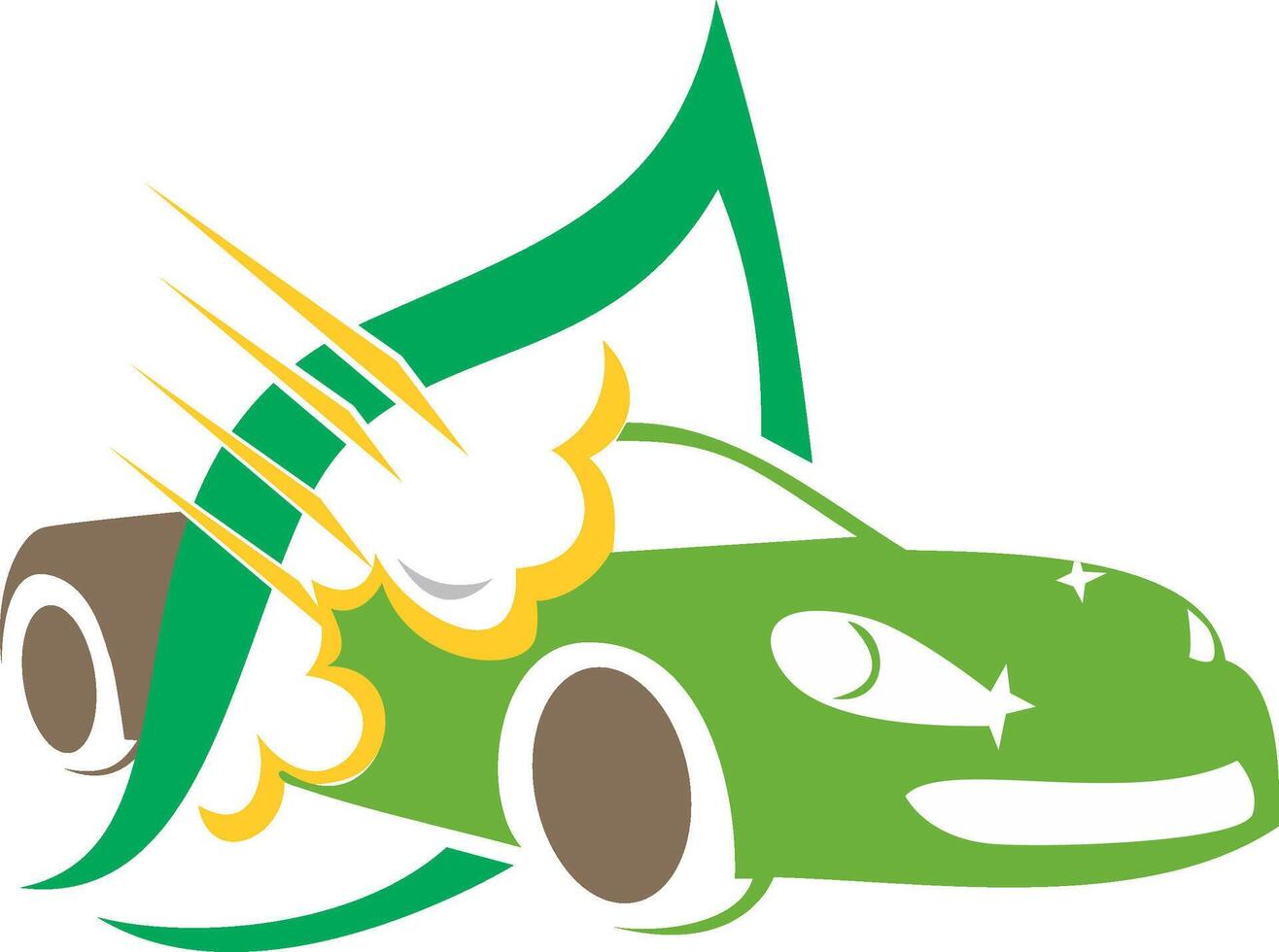 Green car logo with a leaf on top vector