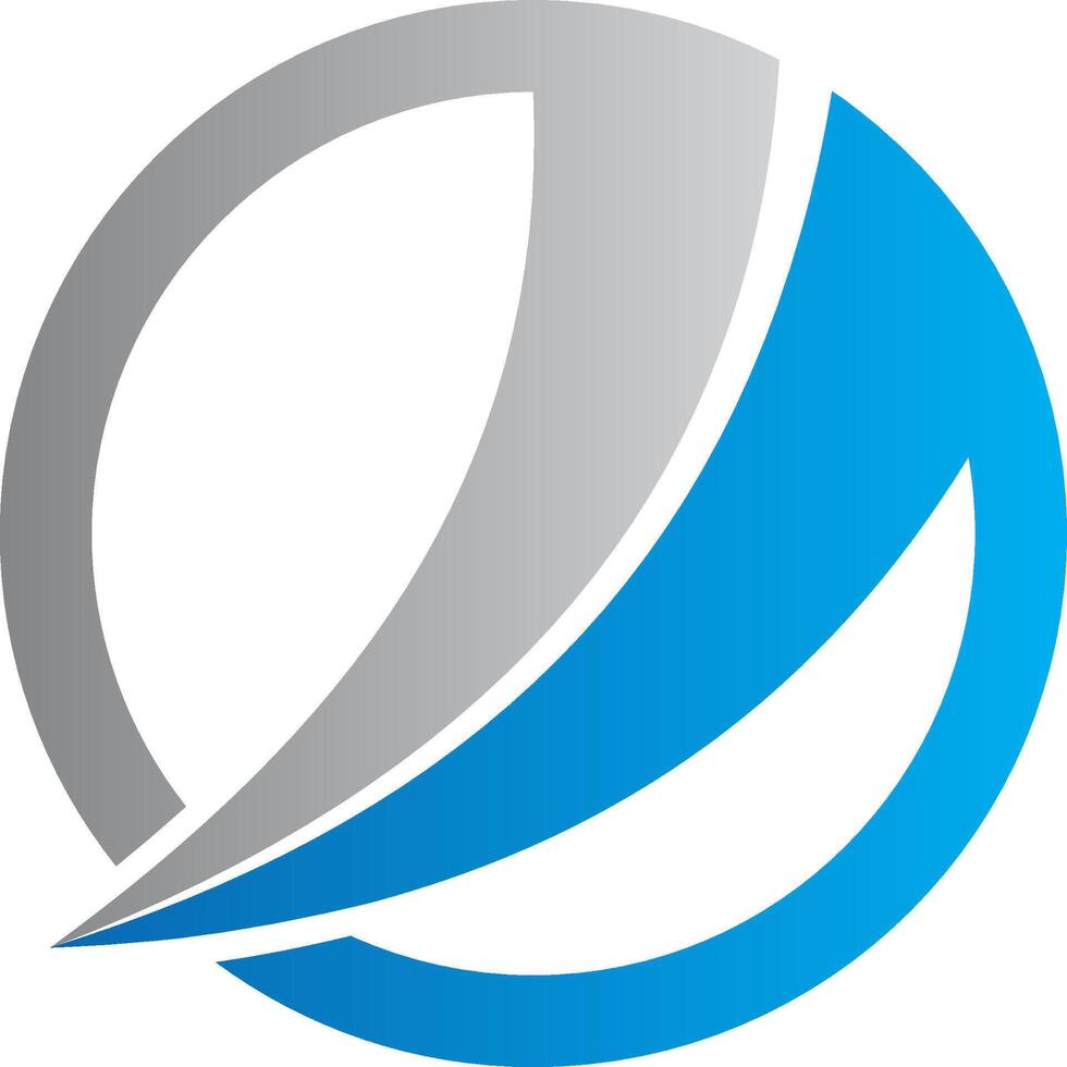 The logo for the company is blue and white vector