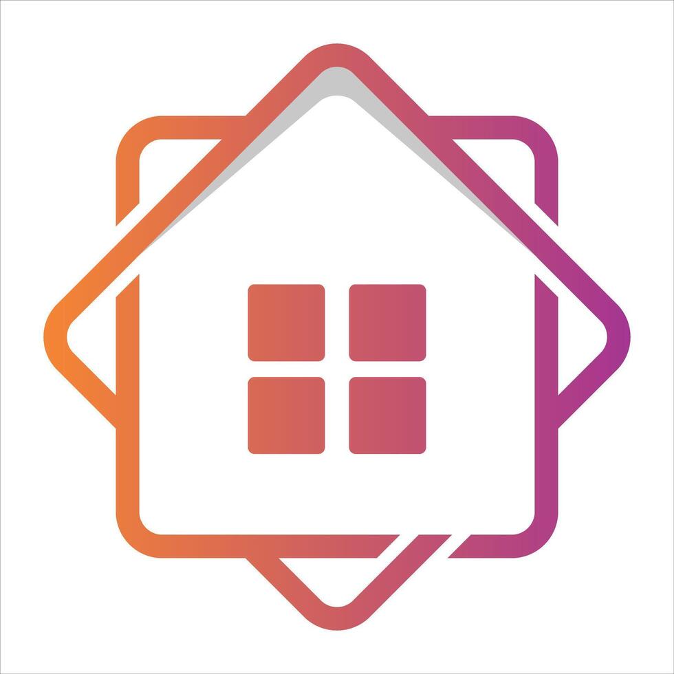 A house icon with a square shape vector
