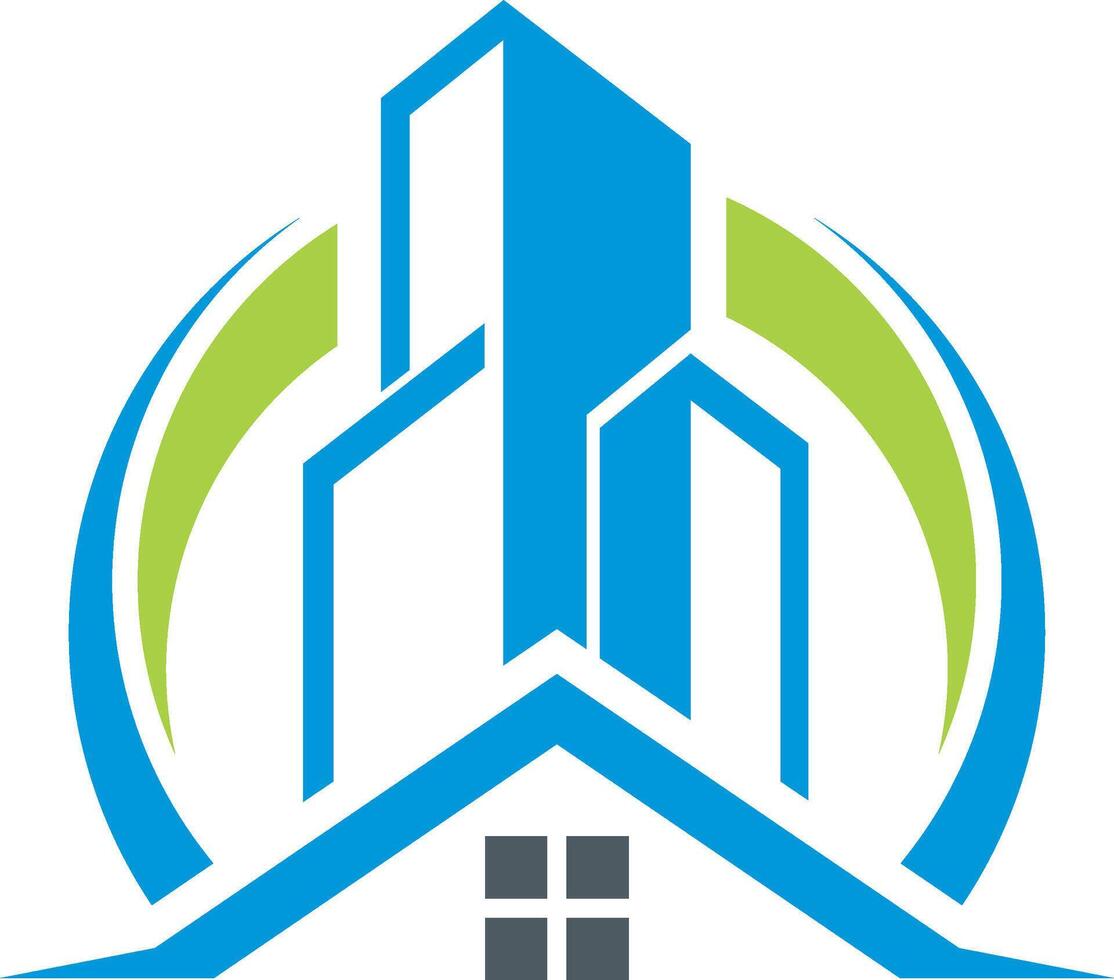 The logo for a real estate company vector