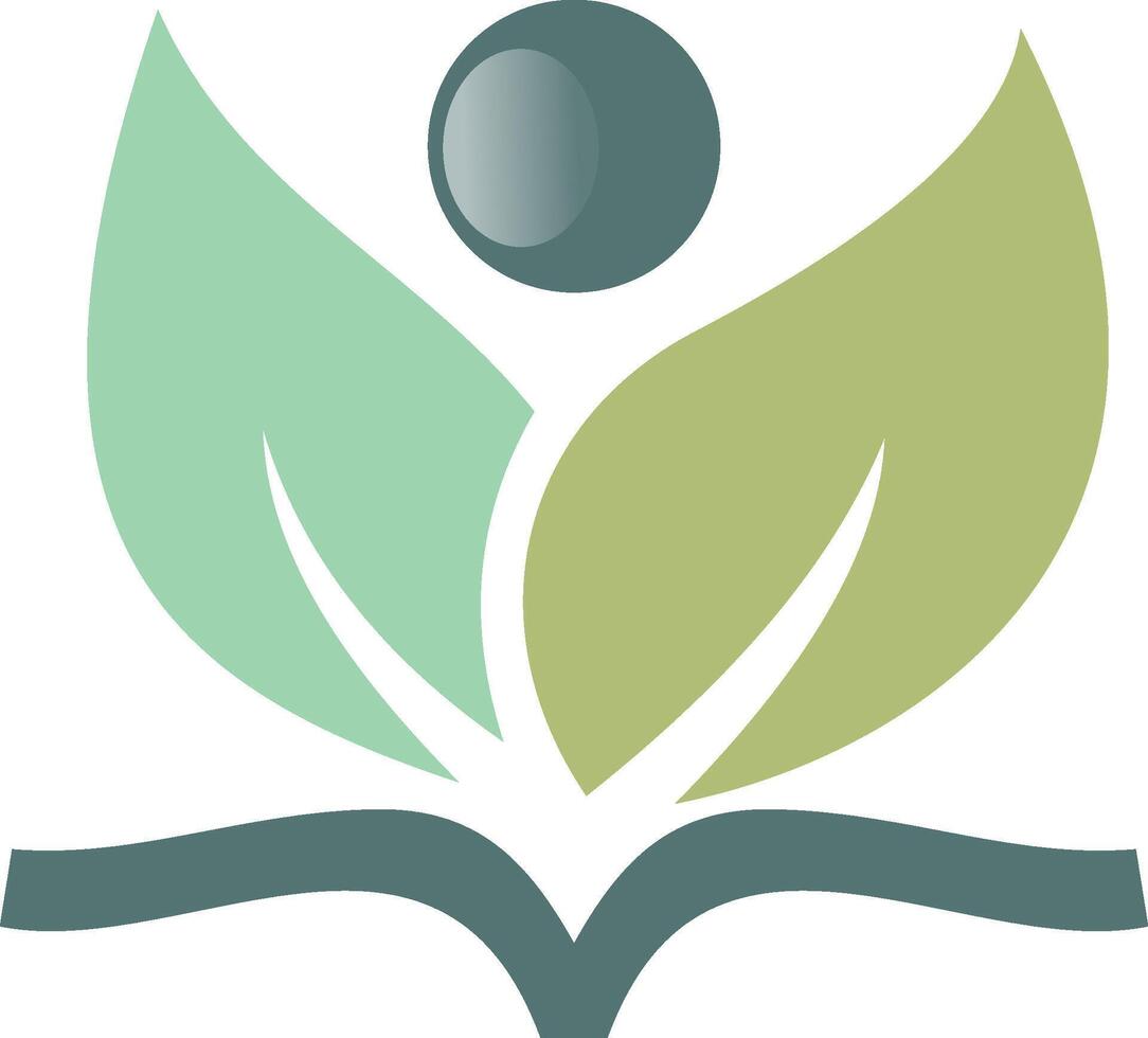 The logo for the green leaf and book vector