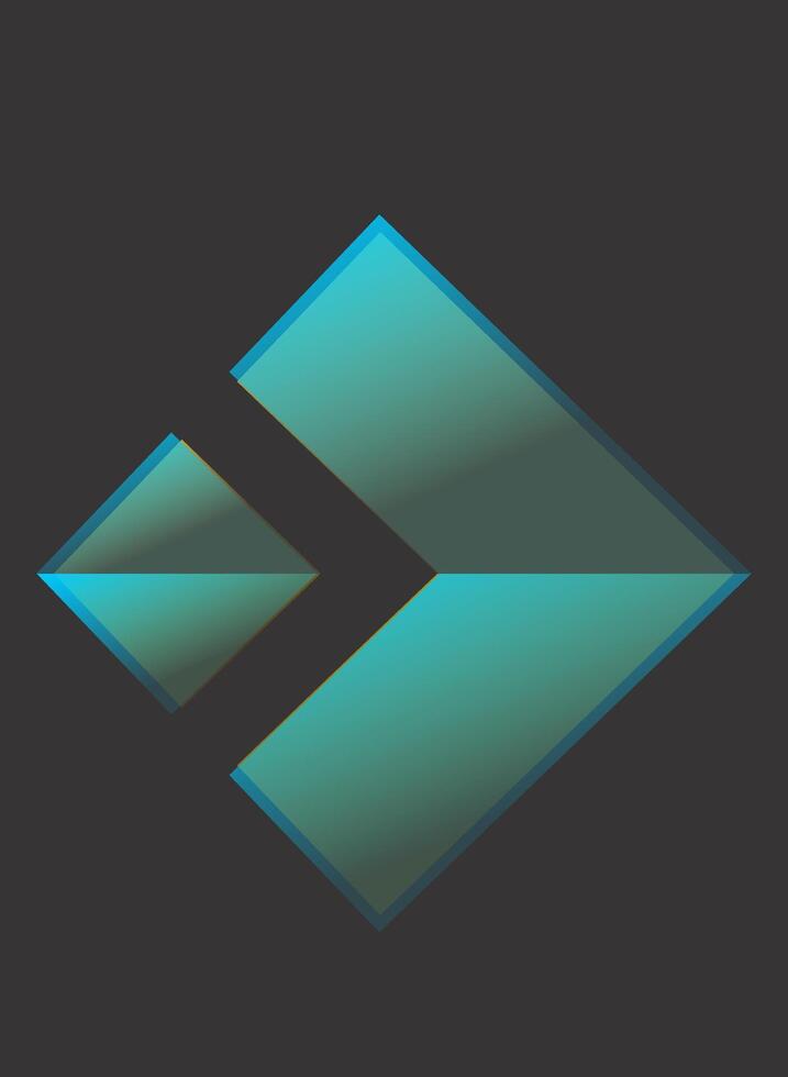 A blue and green arrow on a black background vector