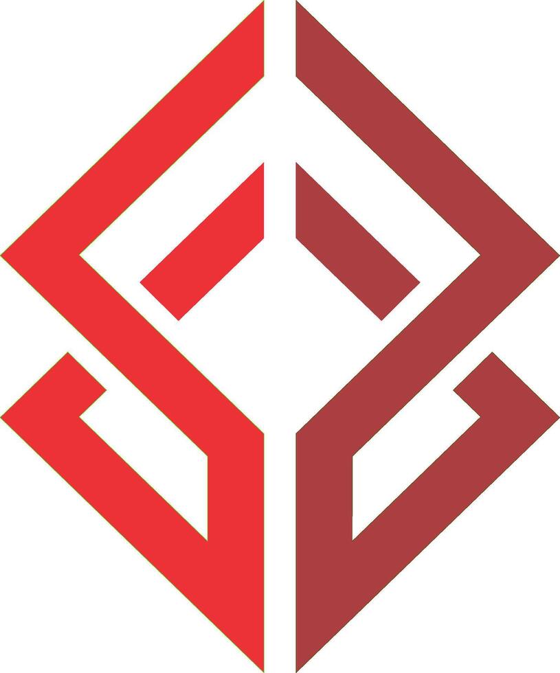 The s logo with red and black colors vector