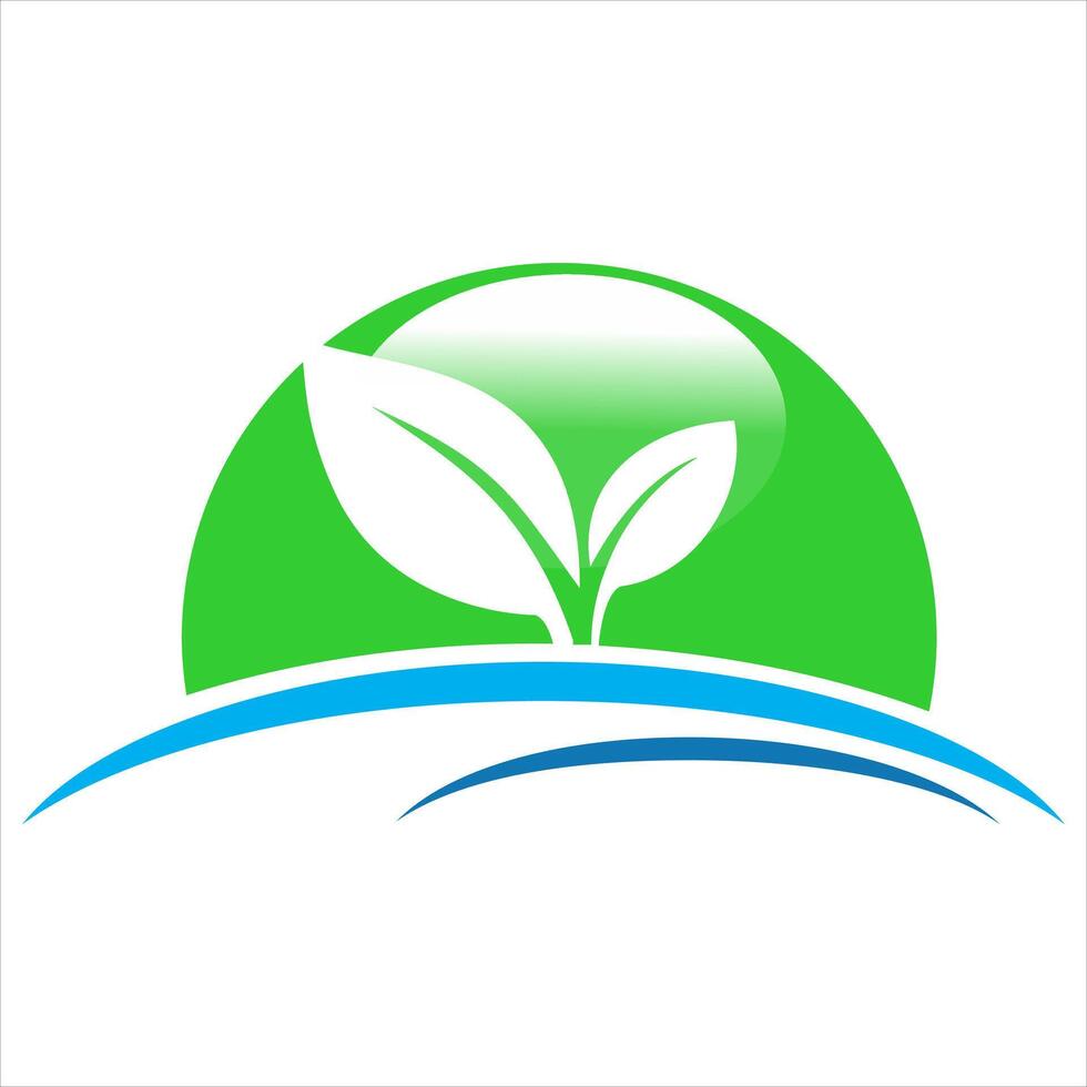 Green leaf logo vector