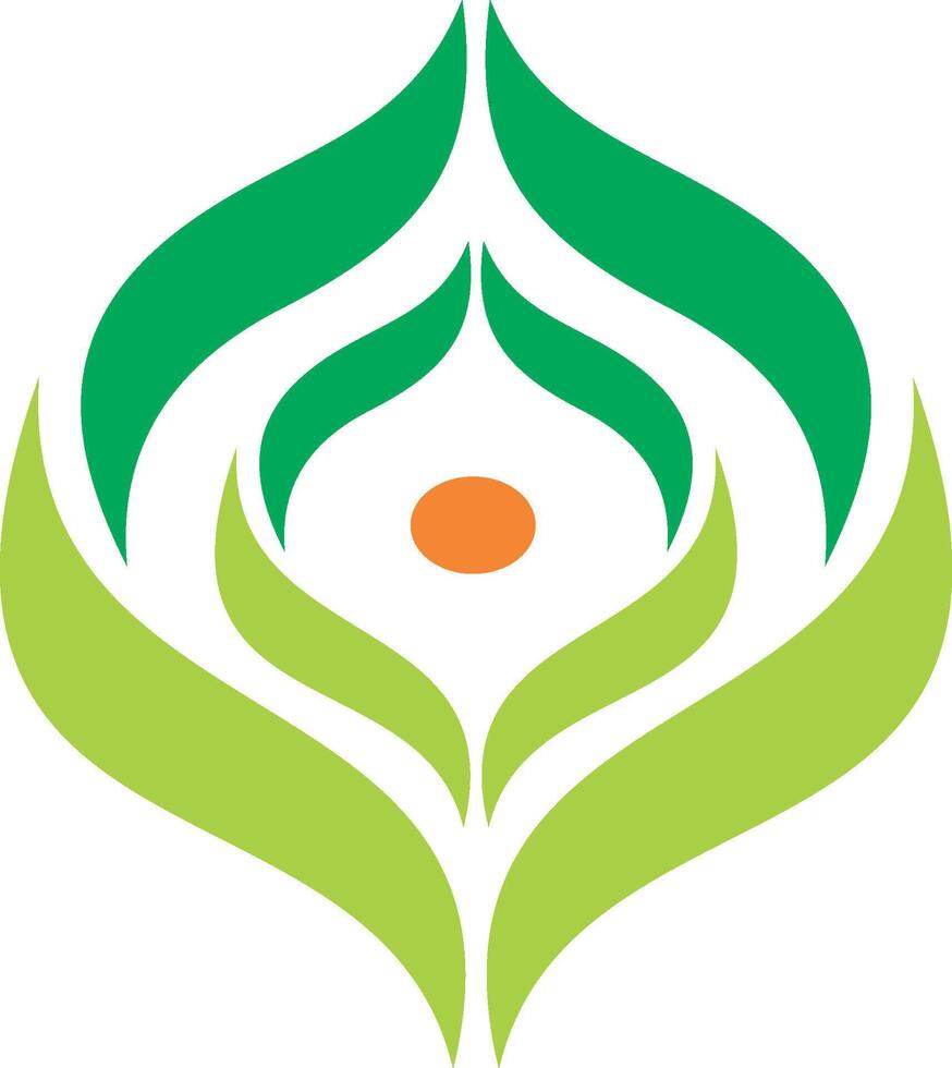 The logo for the company is green and orange vector