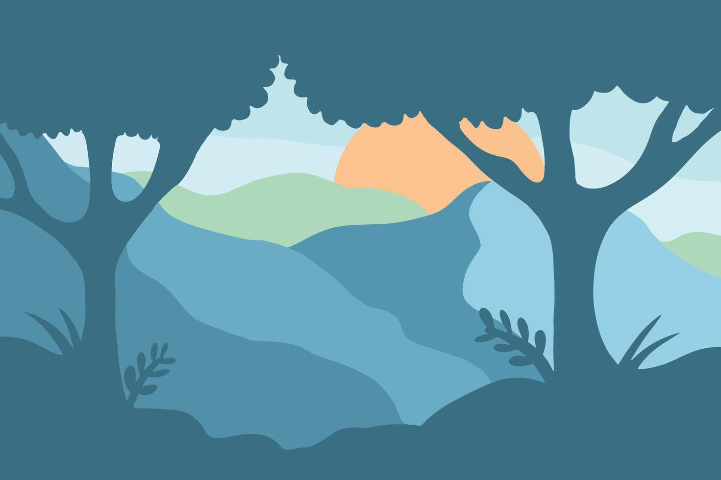 nature landscape good for background design, wallpaper design, etc vector