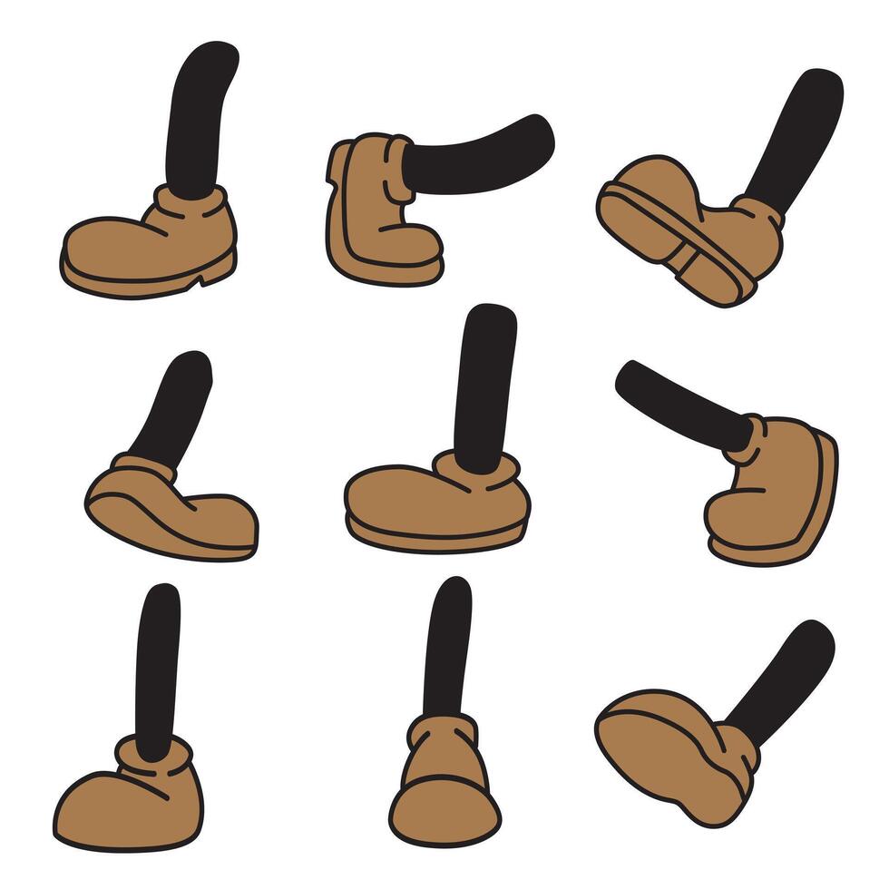 sets of legs for character mascot with cartoon style vector