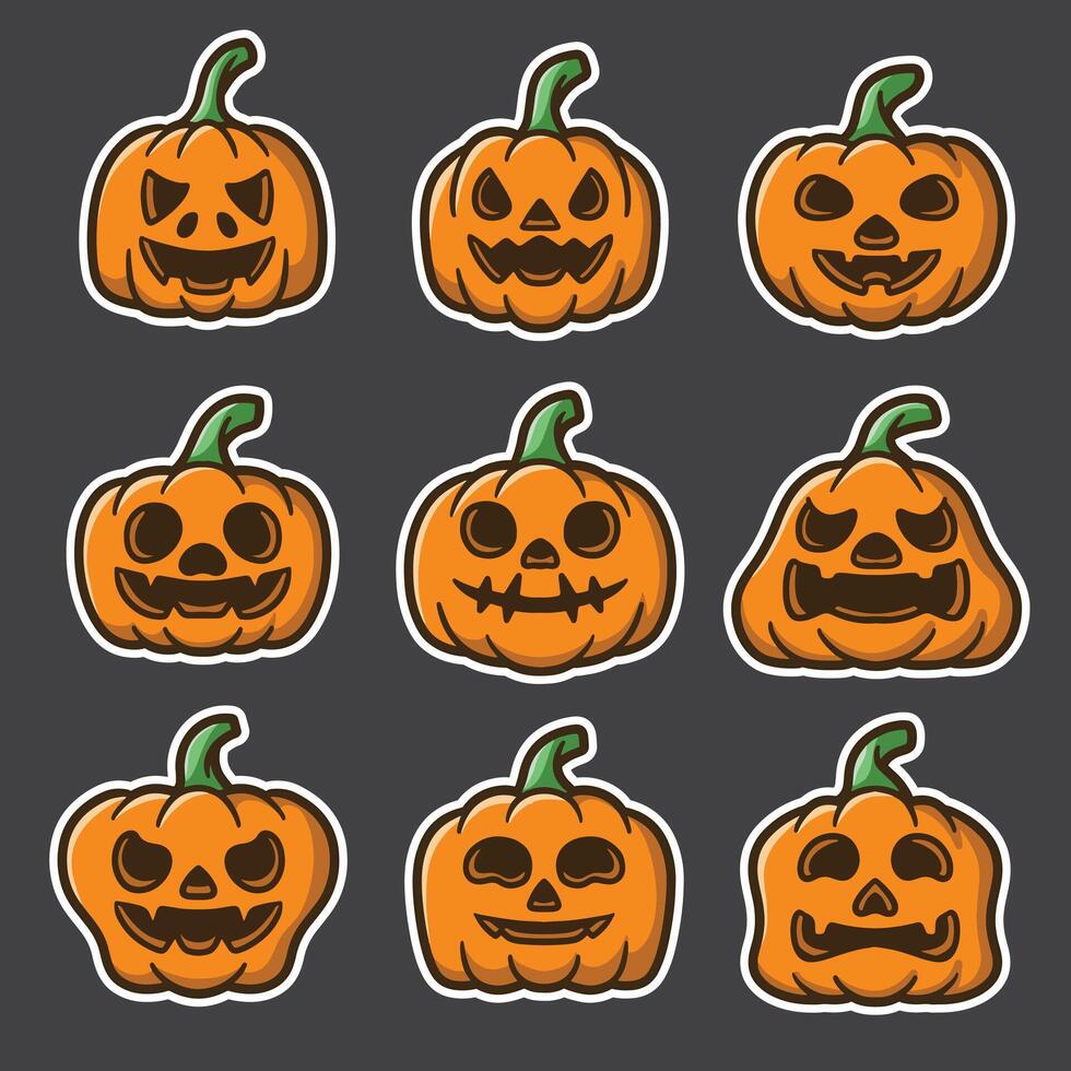 set of pumpkin good for sticker, element design, pattern design, etc vector