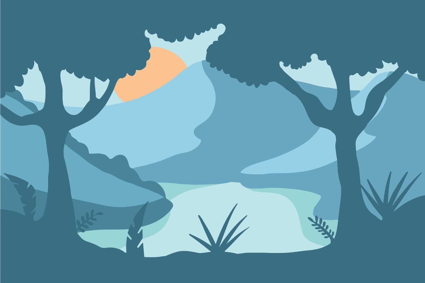 lake landscape good for background, wallpaper, flat design, etc vector