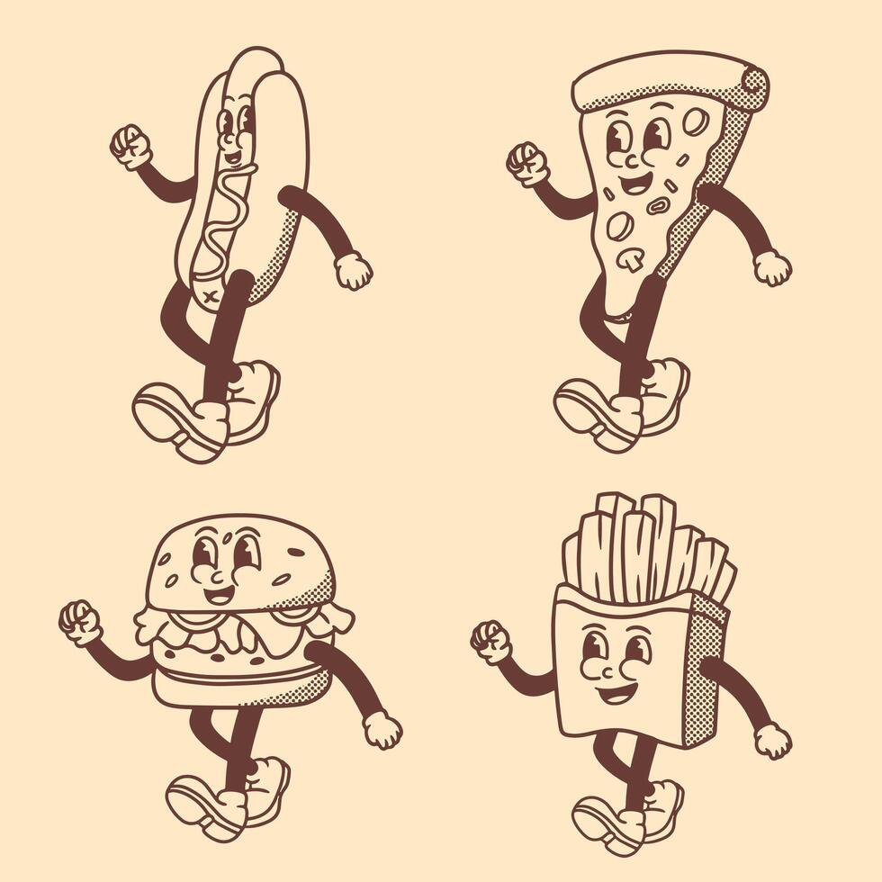 set of food mascot good for mascot design, brand design, logo design, etc vector