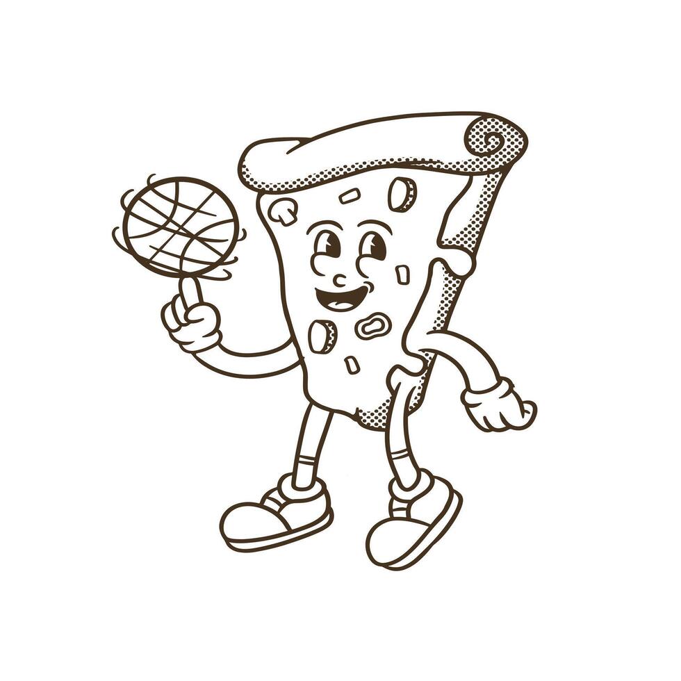 mascot character pizza good for coloring book, doodle, mascot character, etc vector