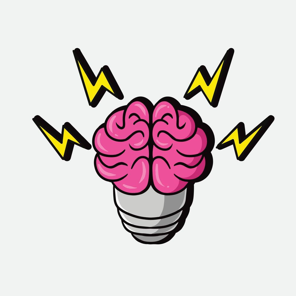 brain logo with pop art style good for graphic design vector