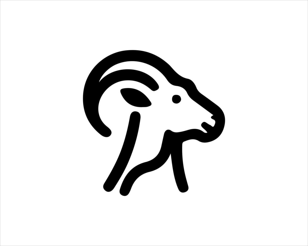 A goat head icon on a white background vector