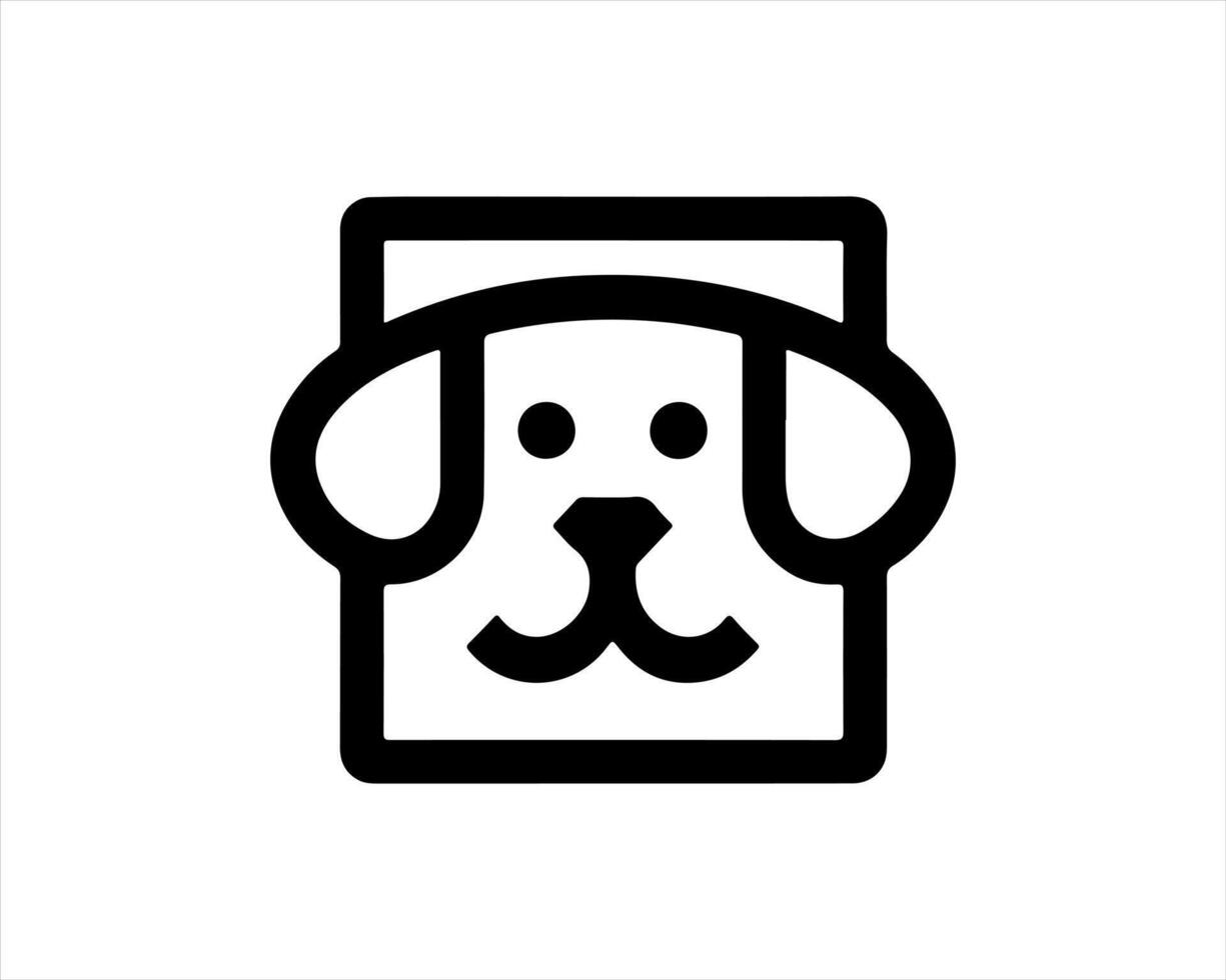 A black and white logo of a dog's head vector