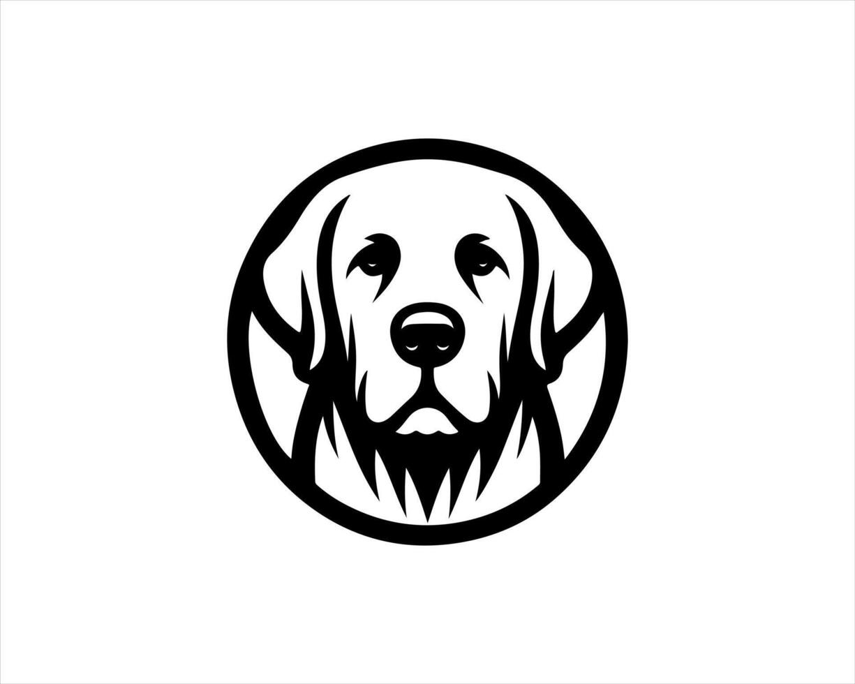 A dog head in a circle logo vector